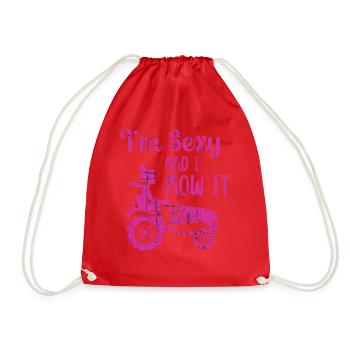 Je suis sexy et je le tonds Tondre la pelouse Jardinage Amoureux - Sac de sport léger - rouge - Devant