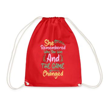 She Remembered Who She Was And The Game Changed - Drawstring Bag - red - Front
