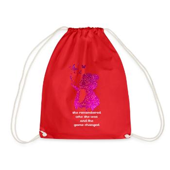 She Remembered Who She Was And The Game Changed - Drawstring Bag - red - Front
