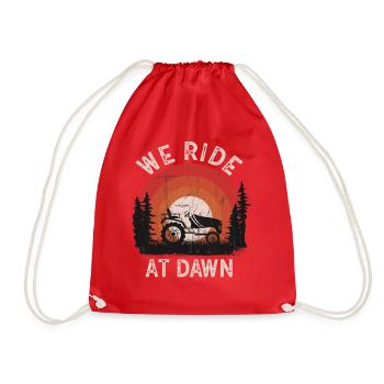We Ride At Dawn Dad Lawn Mower Make Laugh Day Yard - Turnbeutel - Rot - Vorne