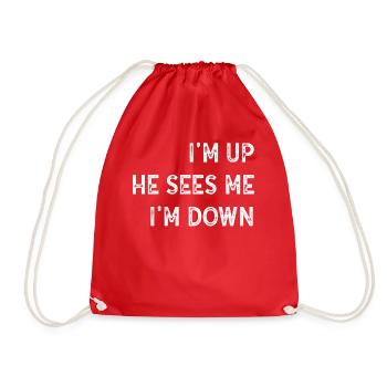 Im Up Il me voit Im Down Dicton inspirant - Sac de sport léger - rouge - Devant