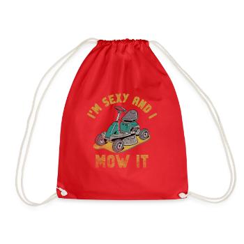 Je suis sexy et je le tonds Tondre la pelouse Jardinage Amoureux - Sac de sport léger - rouge - Devant