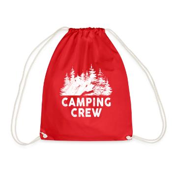 Hiking Camp Matching Campfire Camping Crew - Turnbeutel - Rot - Vorne