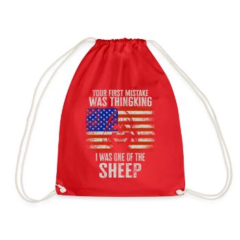 Your first Mistake was thinking I was a Sheep - Drawstring Bag - red - Front