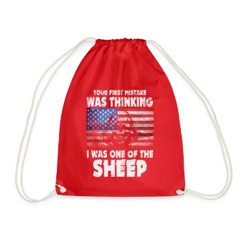 Your first Mistake was thinking I was a Sheep - Drawstring Bag - red - Front