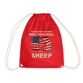 Your first Mistake was thinking I was a Sheep - Drawstring Bag - red - Front