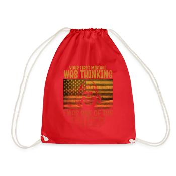 Your first Mistake was thinking I was a Sheep - Drawstring Bag - red - Front