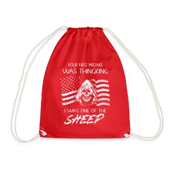 Your first Mistake was thinking I was a Sheep - Drawstring Bag - red - Front