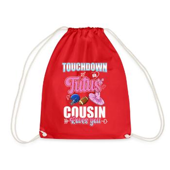 Touchdown or Tutus Cousin Loves You - Turnbeutel - Rot - Vorne