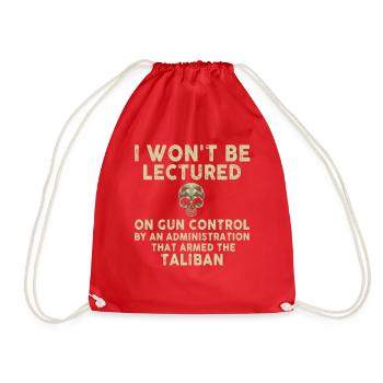 I Won't Be Lectured On Gun Control - Drawstring Bag - red - Front