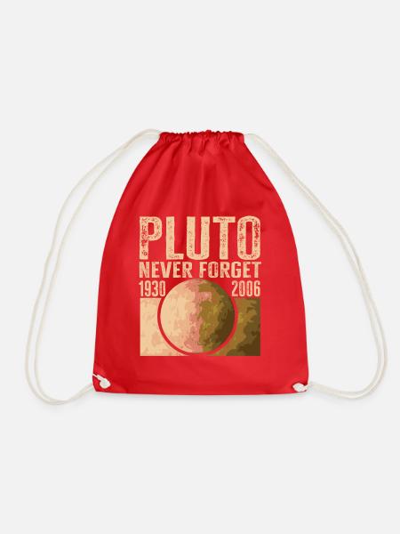 Never Forget Pluto Design Retro Style Funny Space - Turnbeutel - Rot