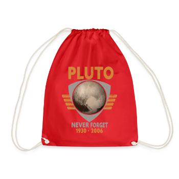 Never Forget Pluto Design Retro Style Funny Space - Turnbeutel - Rot - Vorne