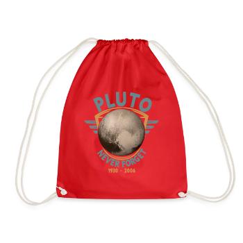Never Forget Pluto Design Retro Style Funny Space - Turnbeutel - Rot - Vorne