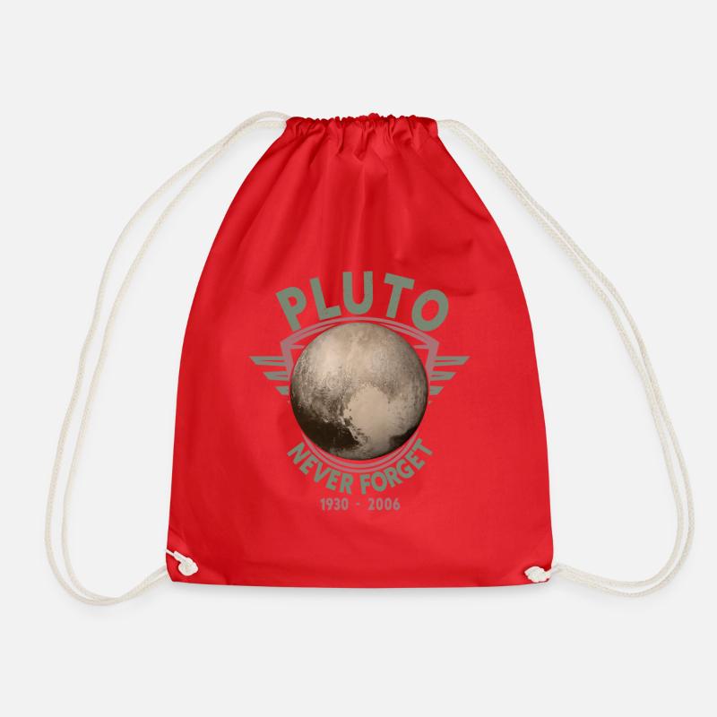 Never Forget Pluto Design Retro Style Funny Space - Turnbeutel - Rot