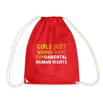 Les filles veulent juste avoir des droits humains fondamentaux - Sac de sport léger - rouge - Devant