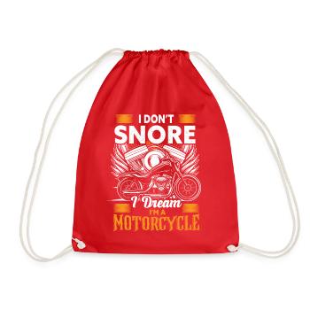 I Don't Snore I Dream I'm A Motorcycle - Turnbeutel - Rot - Vorne
