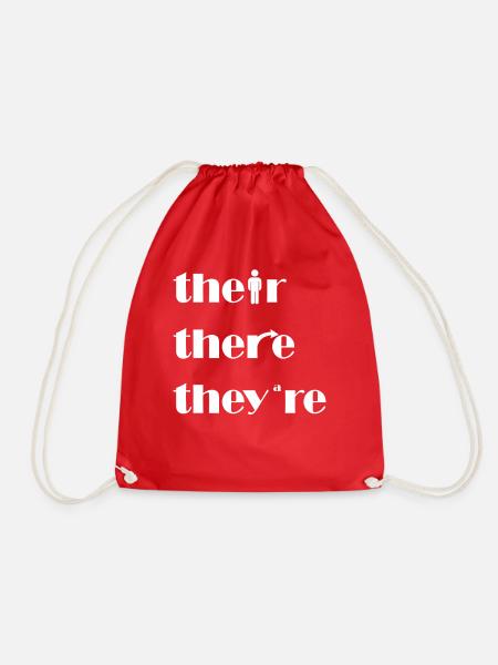 Their There They're English Teacher Grammar - Turnbeutel - Rot