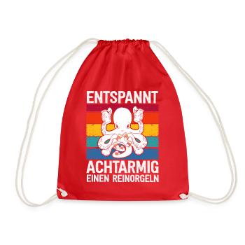 Entspannt Achtarmig Einen Reinorgeln - Turnbeutel - Rot - Vorne