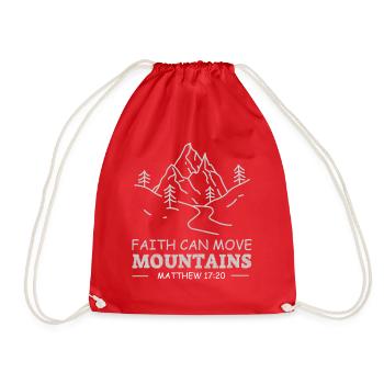 Christian Faith Can Move Mountains Jesus Christ - Drawstring Bag - red - Front
