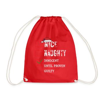 Nice Naughty Innocent Until Proven Guilty - Drawstring Bag - red - Front