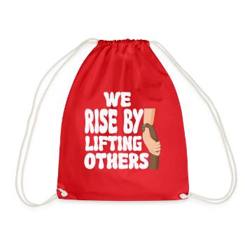 We Rise By Lifting Others Inspirational Quote - Turnbeutel - Rot - Vorne