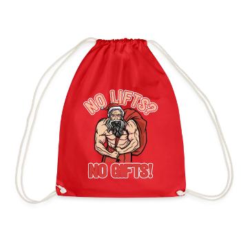 No Lifts No Gifts Christmas Gym Ugly Santa - Turnbeutel - Rot - Vorne