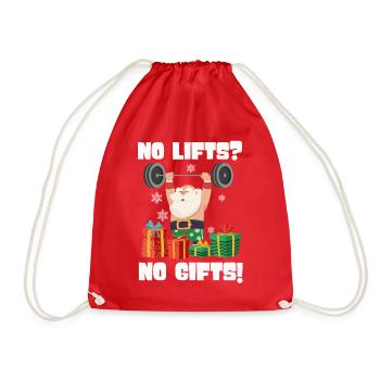 No Lifts No Gifts Christmas Gym Ugly Santa - Turnbeutel - Rot - Vorne