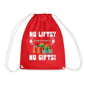 No Lifts No Gifts Christmas Gym Ugly Santa - Turnbeutel - Rot - Vorne
