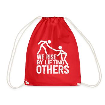 We Rise By Lifting Others Inspirational Quote - Turnbeutel - Rot - Vorne
