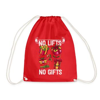 No Lifts No Gifts Christmas Gym Ugly Santa - Turnbeutel - Rot - Vorne