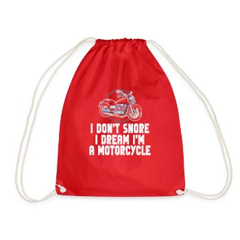 I Don't Snore I Dream I'm A Motorcycle - Turnbeutel - Rot - Vorne