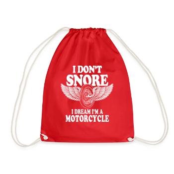 I Don't Snore I Dream I'm A Motorcycle - Turnbeutel - Rot - Vorne