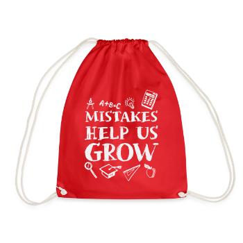 Mistakes Help Us Grow Back To School Motivational - Drawstring Bag - red - Front