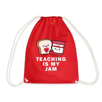 Teaching Is My Jam School Teacher Appreciation - Drawstring Bag - red - Front