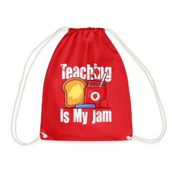Teaching Is My Jam School Teacher Appreciation - Drawstring Bag - red - Front