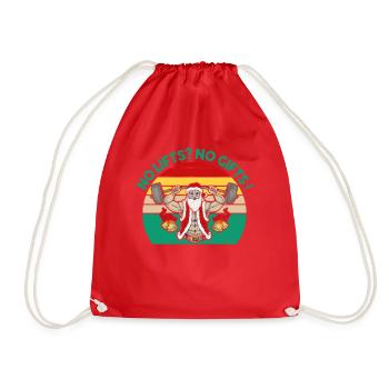 No Lifts No Gifts Christmas Gym Ugly Santa - Turnbeutel - Rot - Vorne