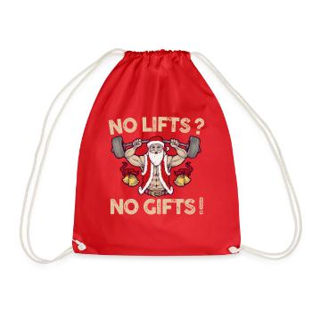 No Lifts No Gifts Christmas Gym Ugly Santa - Turnbeutel - Rot - Vorne