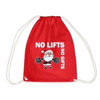 No Lifts No Gifts Christmas Gym Ugly Santa - Turnbeutel - Rot - Vorne