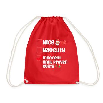 Nice Naughty Innocent Until Proven Guilty - Drawstring Bag - red - Front