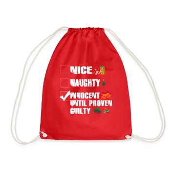 Nice Naughty Innocent Until Proven Guilty - Drawstring Bag - red - Front