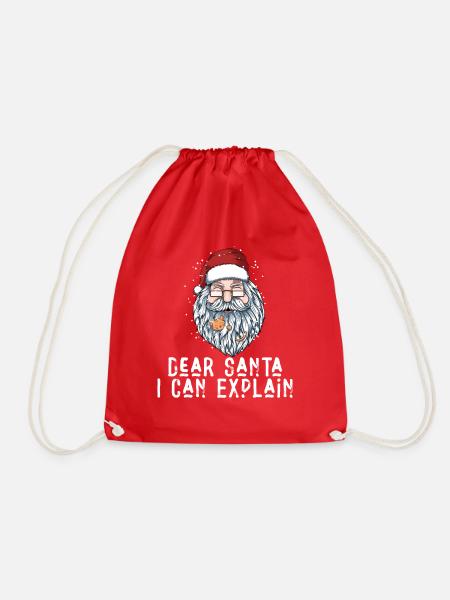 Dear Santa I Can Explain - Turnbeutel - Rot