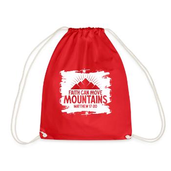 Christian Faith Can Move Mountains Jesus Christ - Drawstring Bag - red - Front