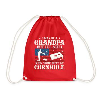 Je suis peut-être un grand-père, mais je vais quand même te botter les fesses - Sac de sport léger - rouge - Devant