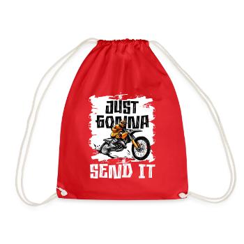 Just Gonna Send It American Flag Motocross - Turnbeutel - Rot - Vorne