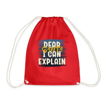 Dear Santa I Can Explain Xmas Naughty Matching - Turnbeutel - Rot - Vorne