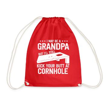 Je suis peut-être un grand-père, mais je vais quand même te botter les fesses - Sac de sport léger - rouge - Devant