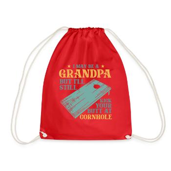 Je suis peut-être un grand-père, mais je vais quand même te botter les fesses - Sac de sport léger - rouge - Devant