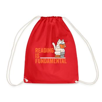 Reading Is Fundamental - Drawstring Bag - red - Front