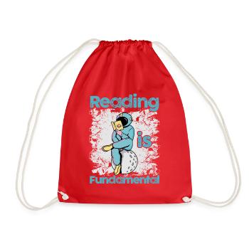 Reading Is Fundamental - Drawstring Bag - red - Front