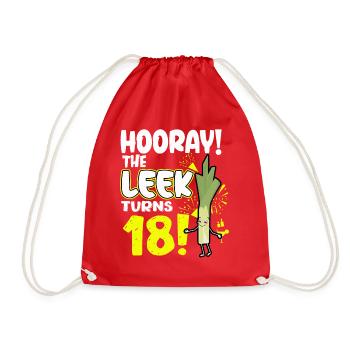 Adulte 18ème jour Hourra Le poireau a 18 ans - Sac de sport léger - rouge - Devant